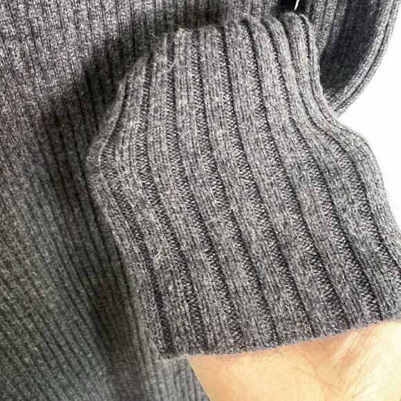 Paul Costelloe Wool Alpaca Long Sleeve Cable Knit Sweater Dress Gray Sz L Ribbed - Picture 7 of 12